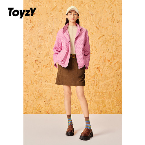 ToyzY桑蚕丝混纺菱格绗缝棉服