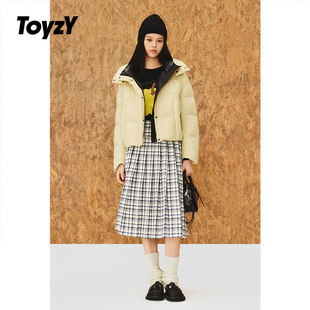 ToyzY多巴胺立领连帽面包羽绒服女90鸭绒2025冬季 ZC35508200 新款