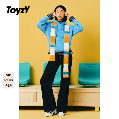 ToyzY加绒精梳棉慵懒字母卫衣