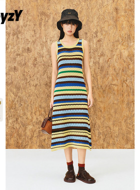 ToyzY 多巴胺针织背心裙长款海边度假连衣裙2025新品ZC35306140
