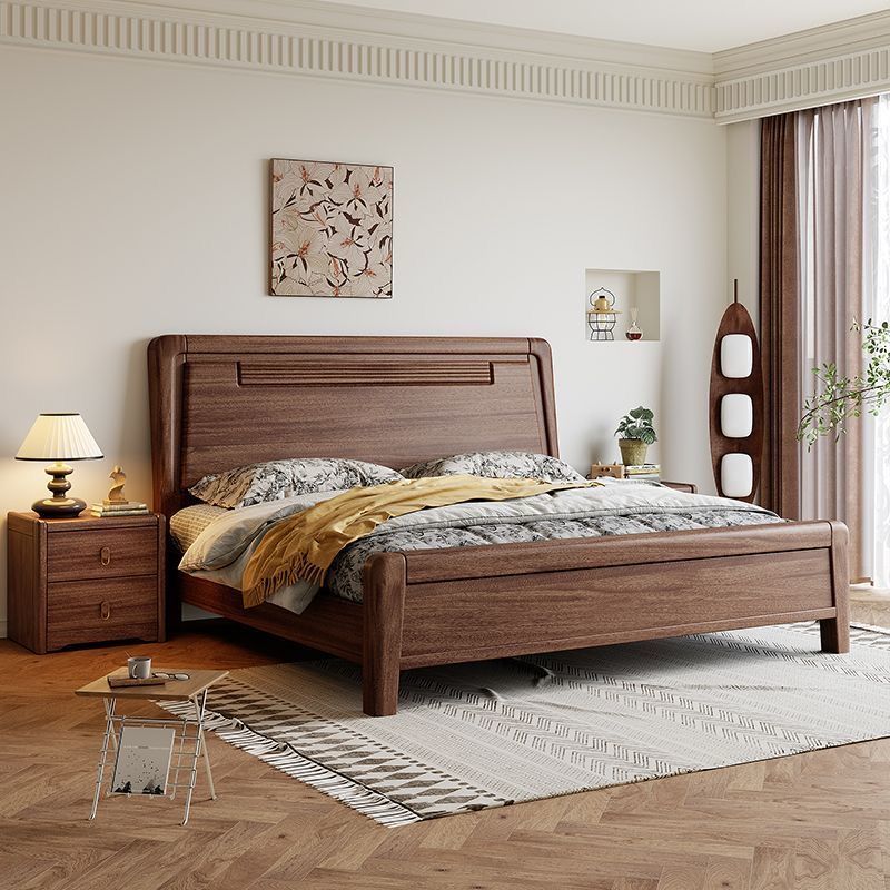 胡桃木实木床现代中式1.5m榫卯结构双人床1.8米主卧高箱储物床