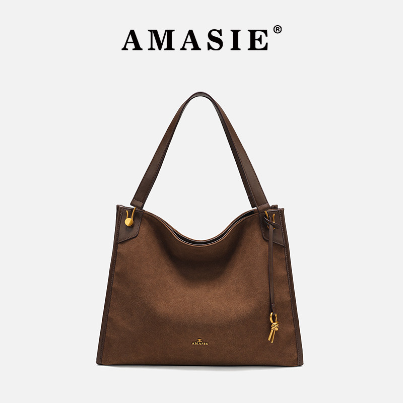 AMASIE/阿曼姿轻奢秋冬质感磨砂大容量单肩托特包AM-6023
