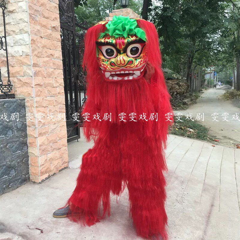 现货速发新款单人小北狮舞狮服装套装成人儿童醒狮道具舞南狮子头