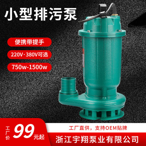 现货速发小型潜水泵50WQD10-10-0.75手提式可携式潜污泵 丝口污水
