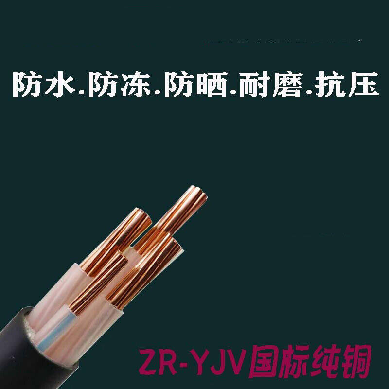 现货速发v多芯室外阻燃三相四线铜芯电缆线2芯10平方(10米)