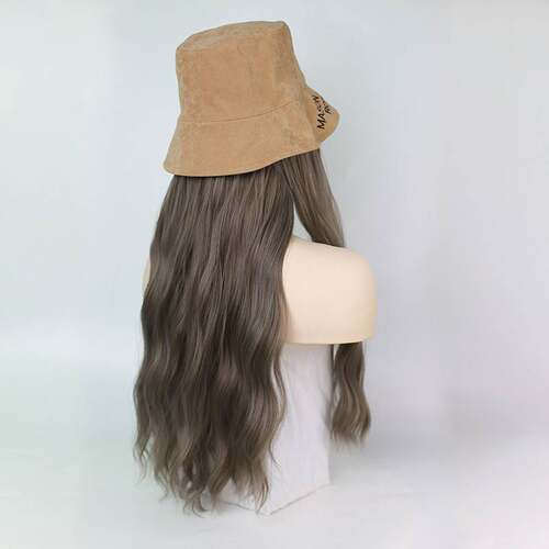 现货速发-Xii fisherma hat wig feme detachable log curly wig
