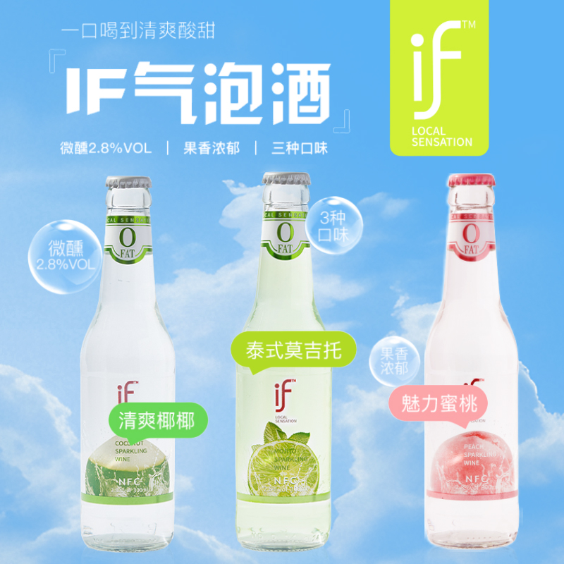 if果酒莫吉托鸡尾酒女士低度甜酒