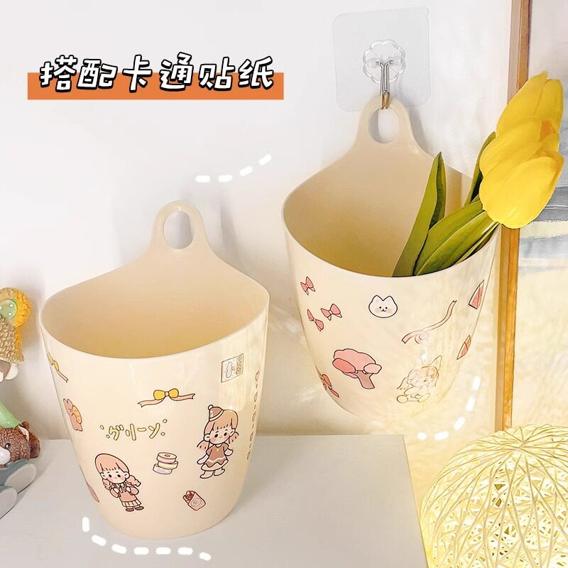悬挂式收纳桶迷你小号垃圾桶壁挂式厨房储物收纳盒学生用桌面笔筒