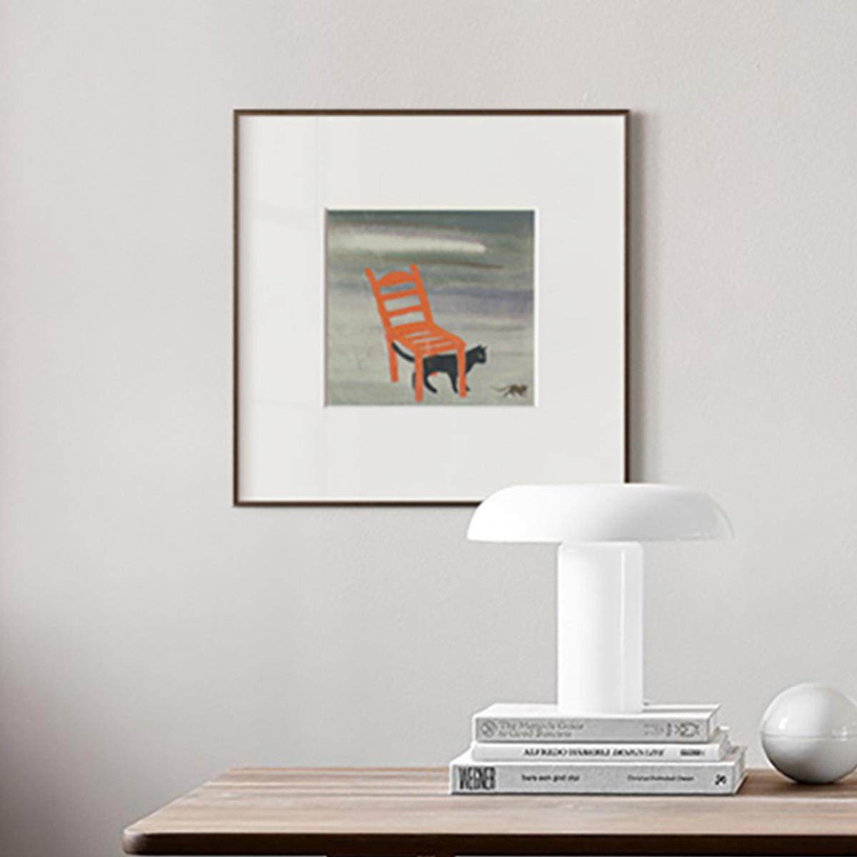 玛丽登费椅子木下的猫小众艺无品牌/术艺装饰画轻奢文原风挂画民