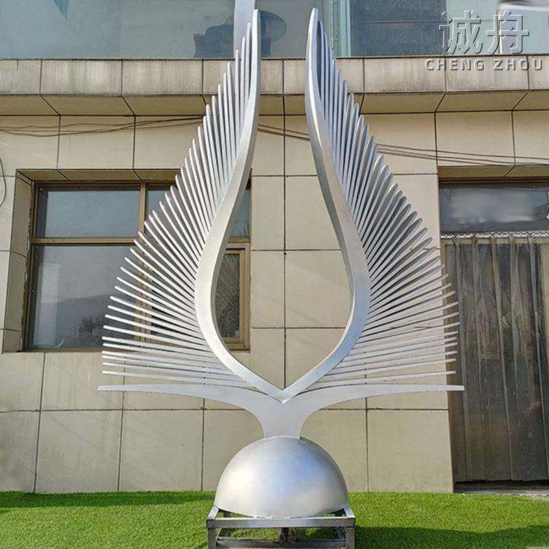 VTF水浪滴水景花鱼群创意不锈钢公镜面雕塑园水池造园林绿化创意