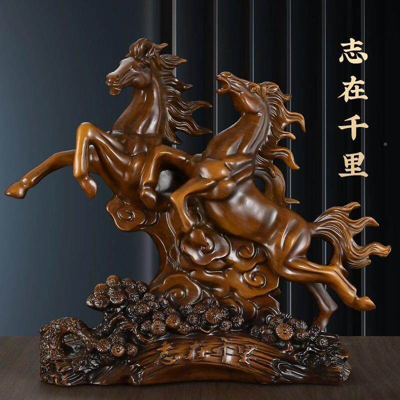 款中式马成到10273968功摆件色马客厅新木酒柜玄关装饰八骏马办公