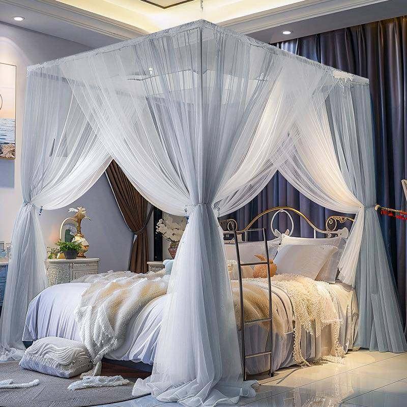 落蚊双帐三开门免安装2FUU05新款家用卧室公主风层加密加厚支地2