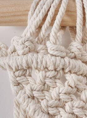 简约风挂手JOJ工编织挂毯门棉绳编制流苏帘婚庆家居用品装饰毯