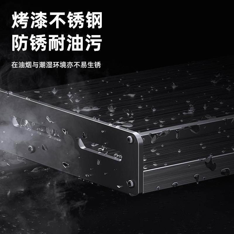 不锈钢厨房22B-09-0架微波炉置纳物架挂墙上烤箱架子支免打孔壁挂