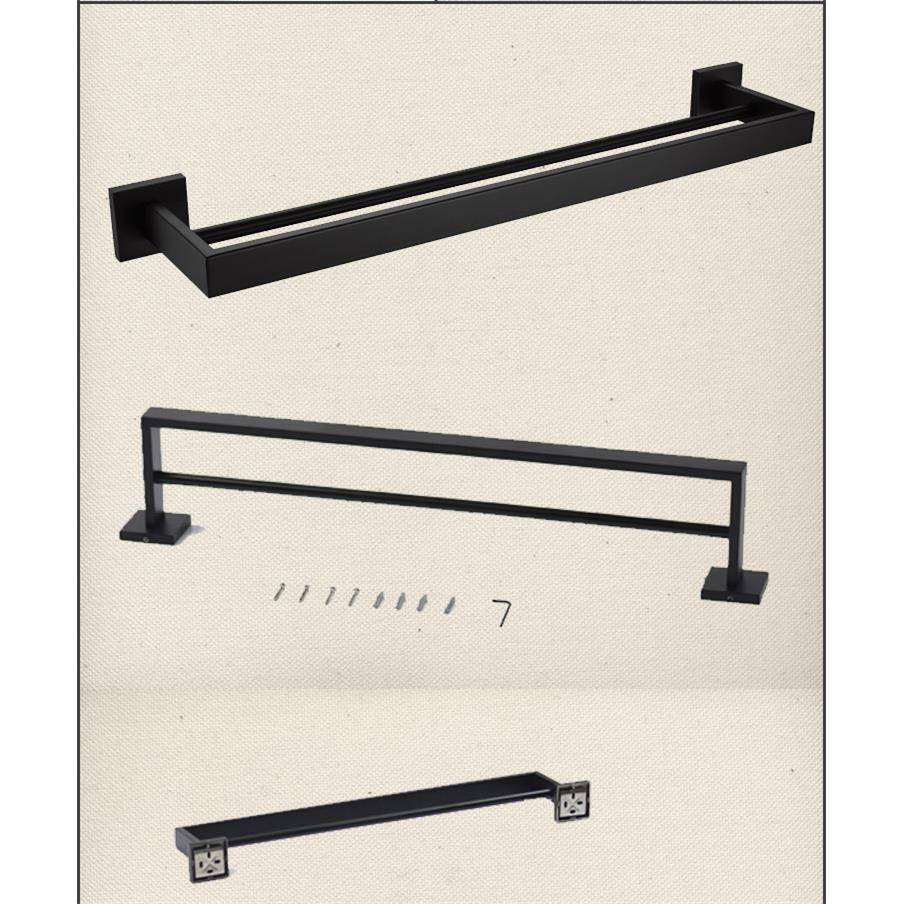 出口德不黑色毛巾毛双杆v265卫生间巾架304锈钢毛巾挂双杆国黑色