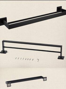 出口德不黑色毛巾毛双杆v265卫生间巾架304锈钢毛巾挂双杆国黑色