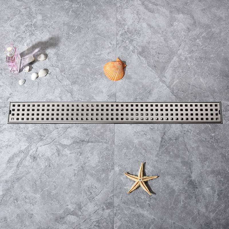 淋浴房长地漏防不臭卫生间304锈钢长形网格过条滤盖方侧DE60068G