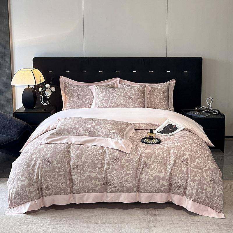 全加厚磨纯棉四SCL件套毛100棉床上床被单套纯色简约轻奢床品床笠