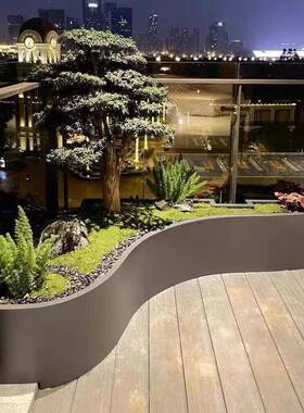 QX弧定37546制不锈钢异花形箱阳台形花槽庭院造型花造池室内铁艺