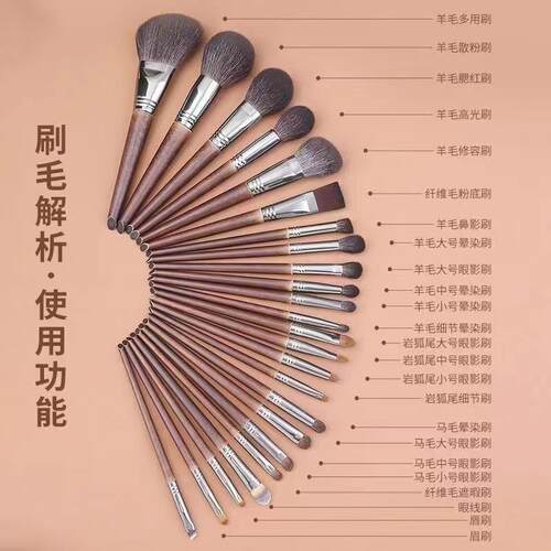 混合动物专毛妆刷套装支套刷业化妆师专用刷8748997子眼化部全套