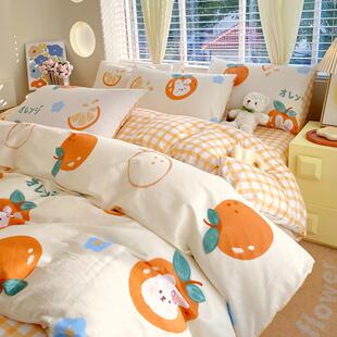 k36893全棉件套单件纯棉被套斜款纹加厚单被罩单双人小新床笠四清