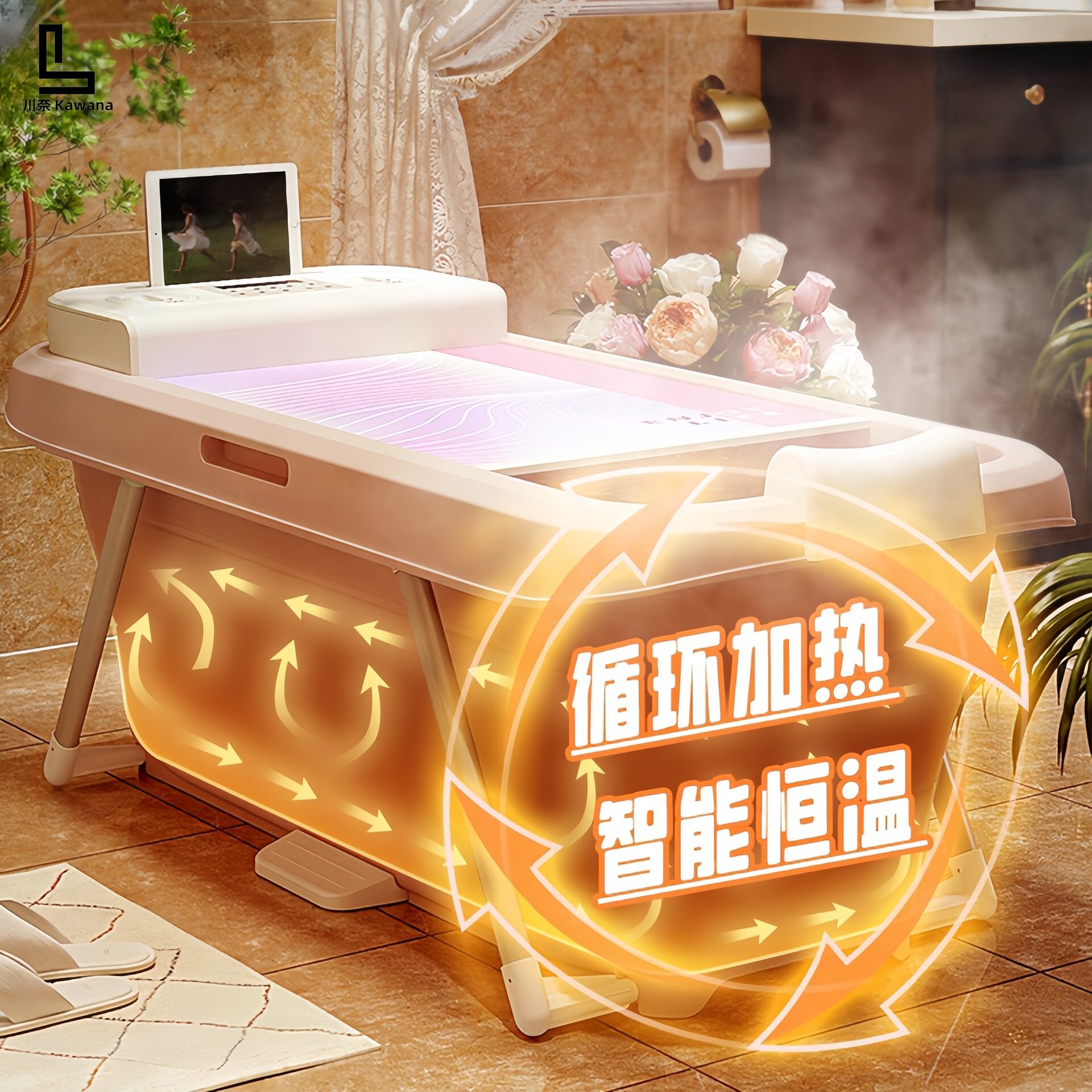 折叠自动加热恒温泡澡桶