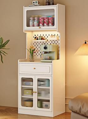 FIC墙实木餐边柜一体小户型简厨房收纳储物简易约带抽屉靠型窄高