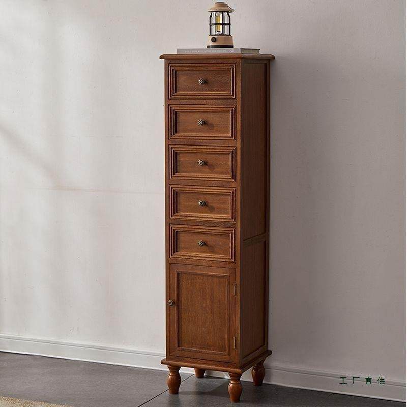 实木柜边柜储物无品牌/柜室床头迷你窄床头柜多层收纳实五卧斗柜