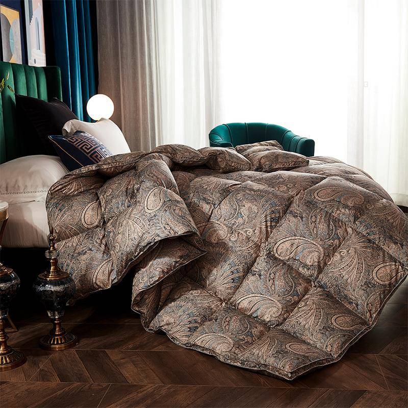 新款10250全棉活性支印花羽绒6被壳自充绒羽绒被套半成品羽绒被