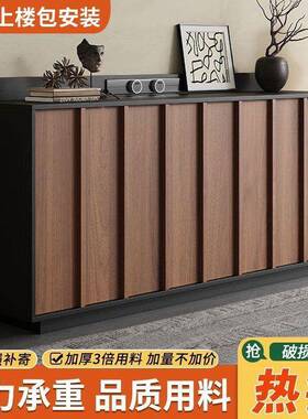 中古风餐边柜靠墙茶水柜矮意柜简实式QOF木储物柜复古极斗柜收纳