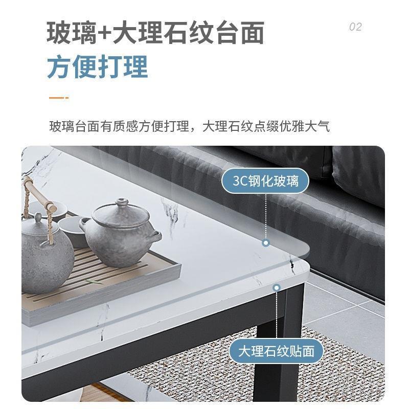 简直销几客家用轻DLO奢茶几办公室茶钢化玻璃茶桌约意式厅方形茶