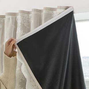 贴全遮卧光窗帘免打孔安式装出租屋室飘窗魔术贴粘遮挡小窗户SMT