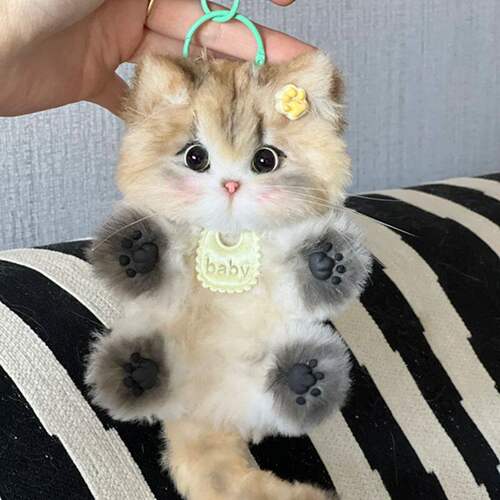小猫挂件材料包手工自制成品可爱猫咪挂件钥匙扣包包挂饰」