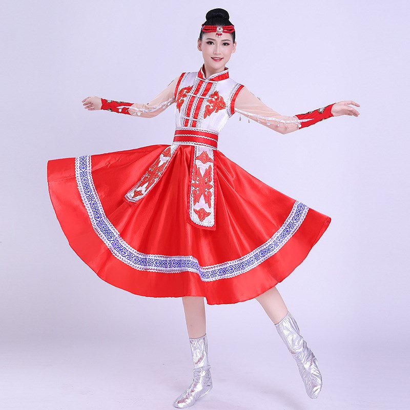 速发蒙古族舞蹈演出服儿童款成人少数民族衣服民族风蒙族舞表演