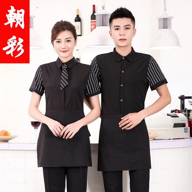 速发酒店工作服夏装西餐厅饭店制服V火锅店咖啡厅服务员