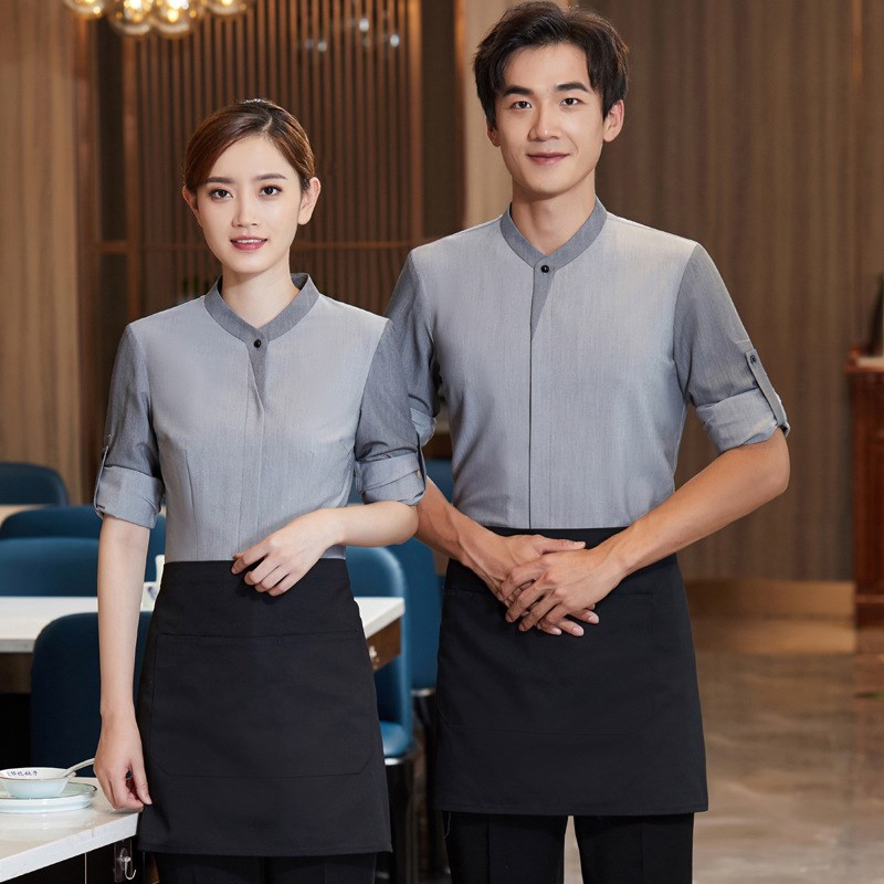 速发酒店工作服秋冬装饭店服务员工作服餐饮长袖咖啡厅蛋糕奶茶店