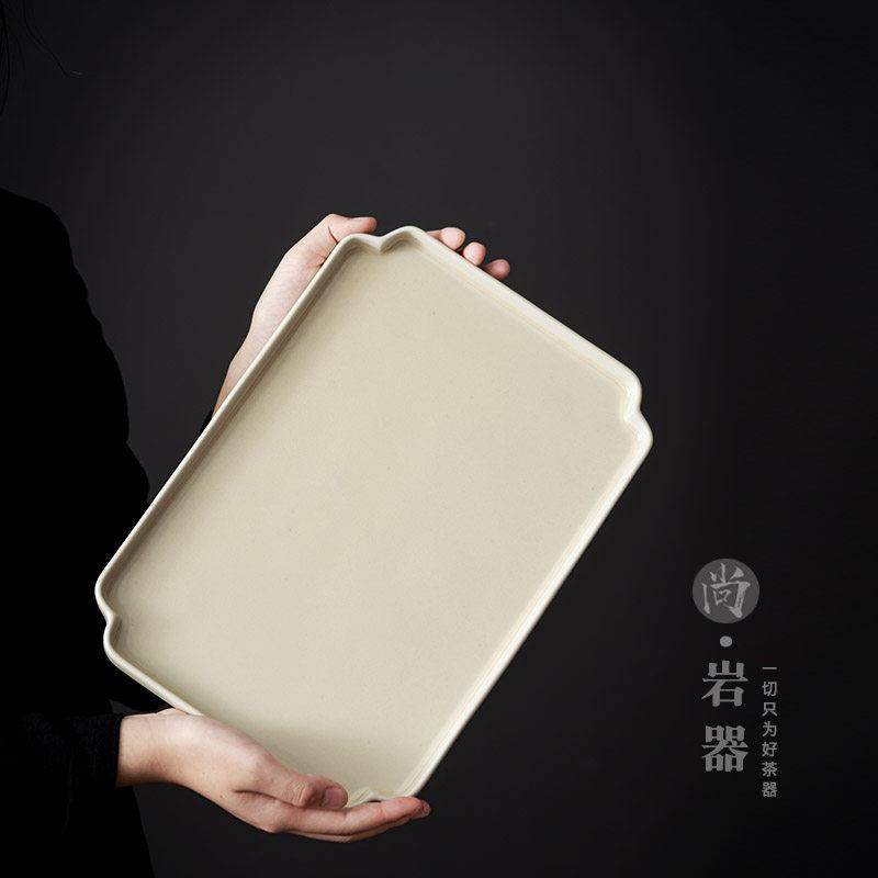 尚岩 陶瓷干泡茶盘家用复古功夫茶具茶托长方形干泡台茶托盘中式,餐饮具,茶盘,淘宝优惠券,粉丝福利购,淘宝优惠卷
