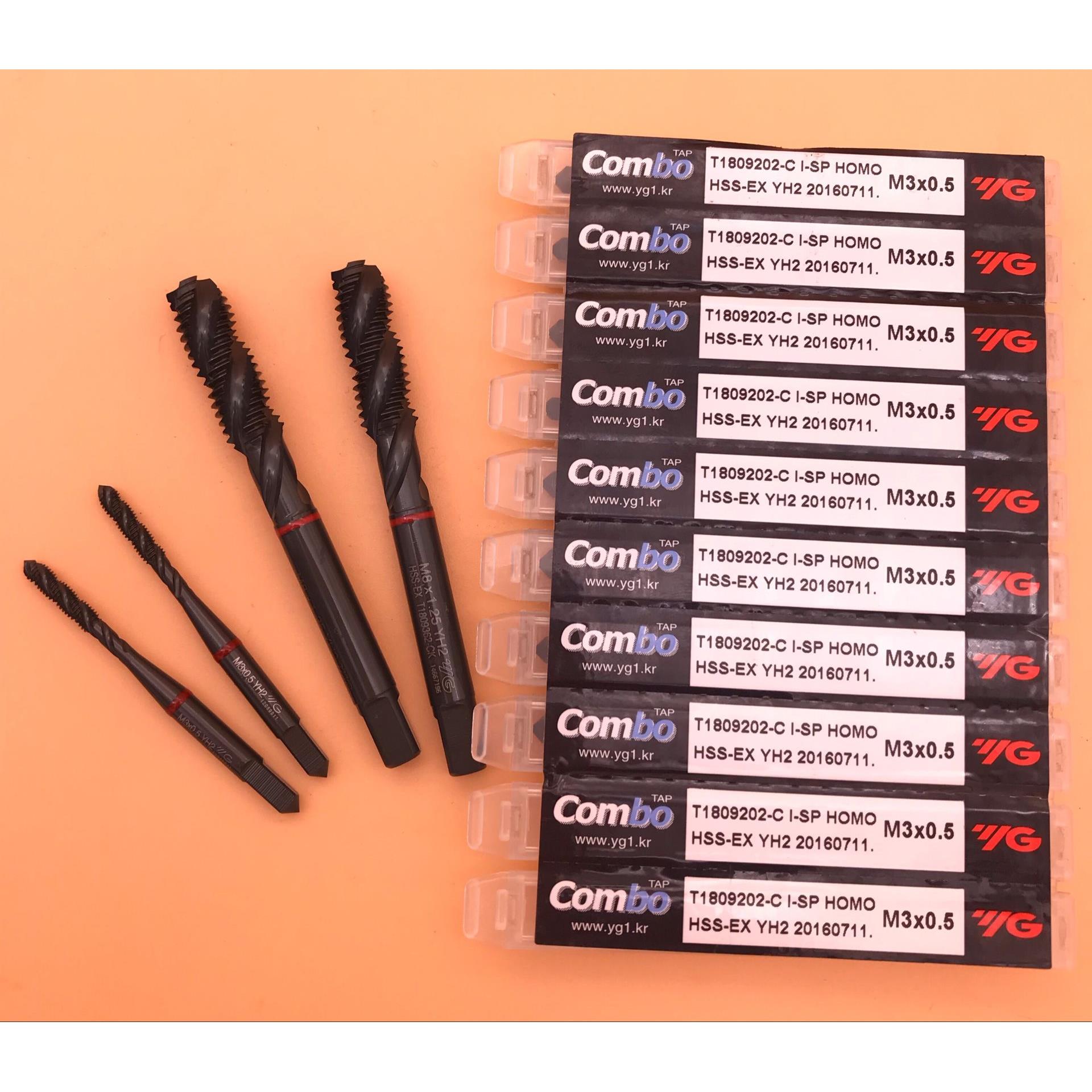 进口韩国YG-1碳钢铸钢不锈钢用螺旋槽黑色多功能丝锥丝攻T1809 2