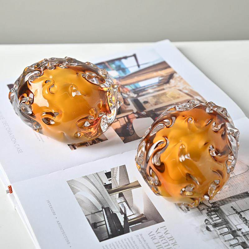 轻奢手工蛋黄色琉璃摆件茶几床头柜桌面软装组合水晶小摆件装饰品,家居饰品,装饰摆件,淘宝优惠券,粉丝福利购,淘宝优惠卷