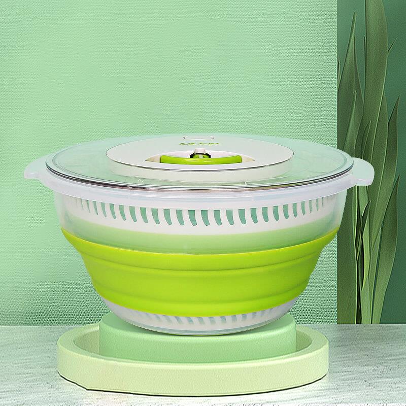 左家右厨蔬菜脱水器家用手动沙拉甩水菜篮厨房甩干机洗菜沥水