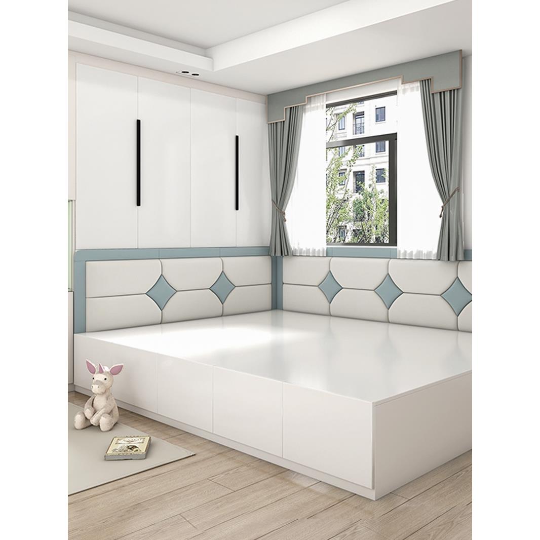 定做榻榻米软包墙围儿童防撞床围背景墙靠背床头板电热炕围子自粘