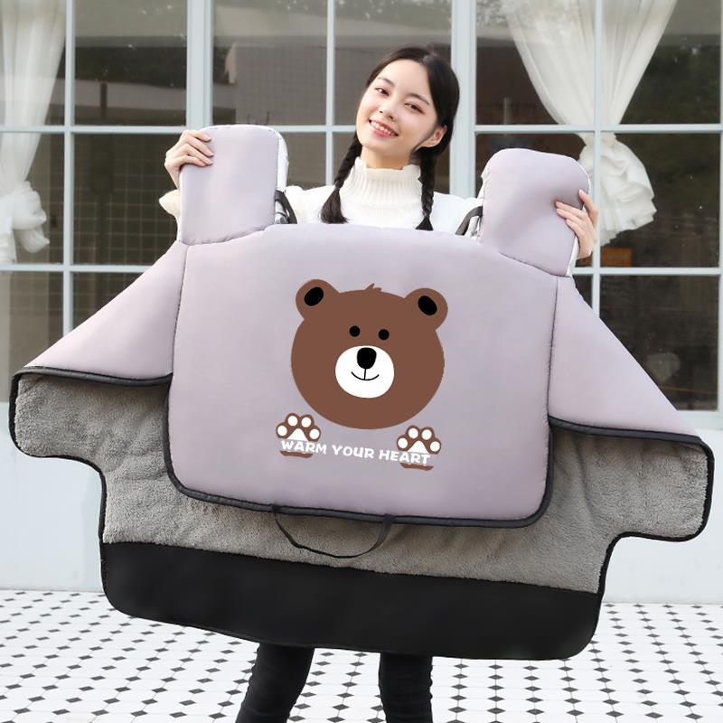 电动摩托车挡风被冬季加绒加厚双面防雨水秋冬电瓶电车防寒防风罩