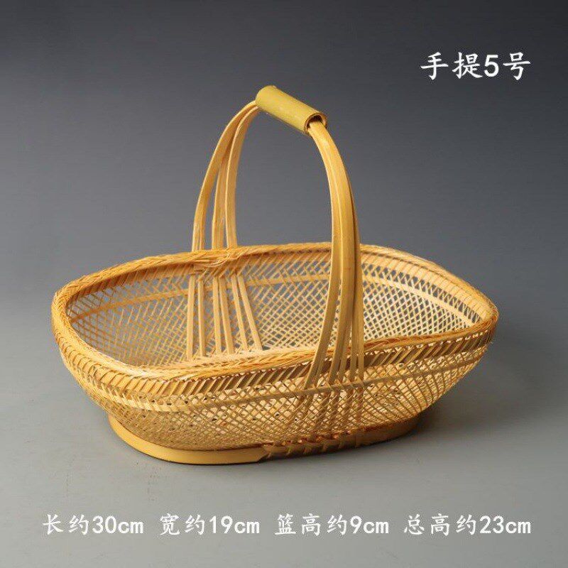 现货速发农村竹篮子茶壶功夫竹篮点心篮便携鸡蛋下午茶篮日式餐具
