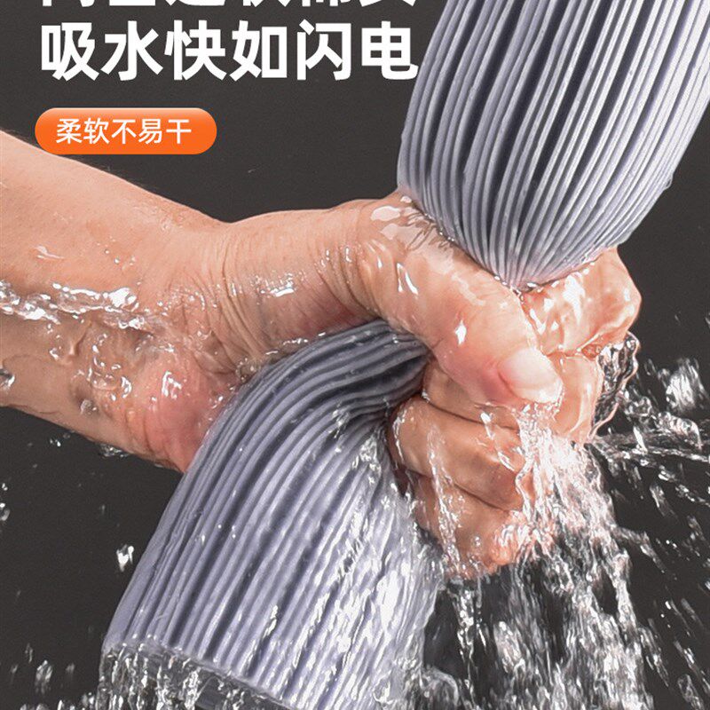 现货速发益伟免手洗海绵拖把家用一拖2025新款净吸水对折式胶棉地