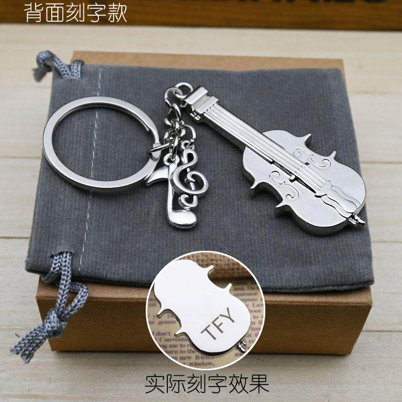 速发立体实心迷你提琴模型饰品挂件创意金属乐器钥匙圈音乐爱好小