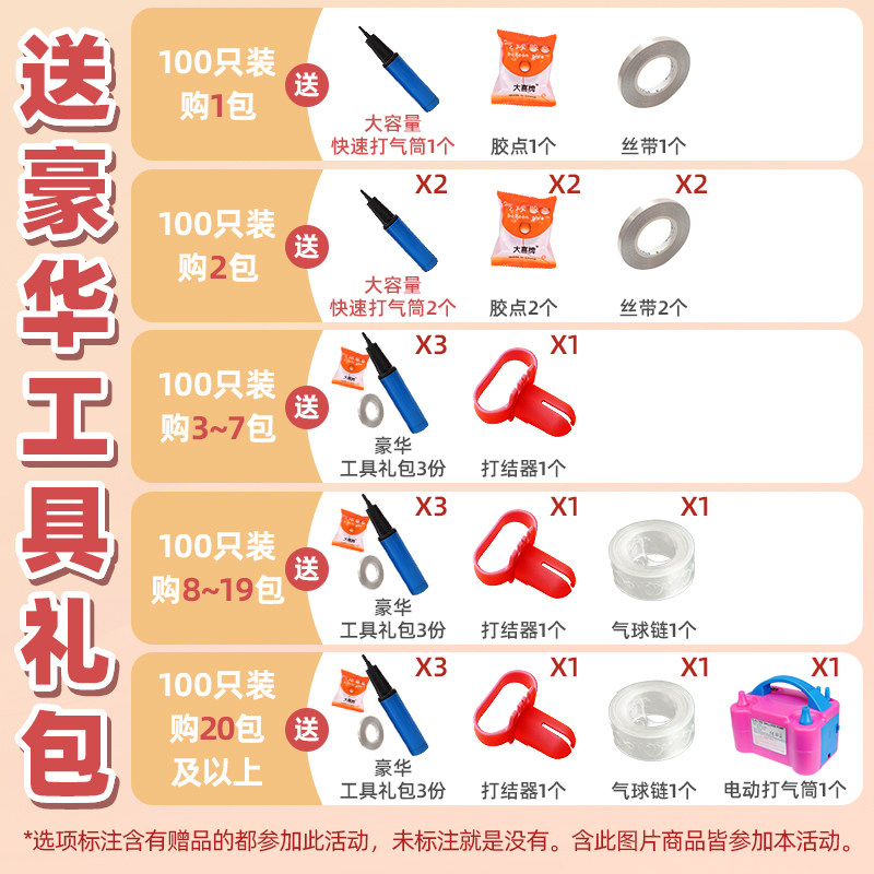 现货速发彩色加厚气球防爆派对拱门儿童周岁生日装饰场景布置汽球