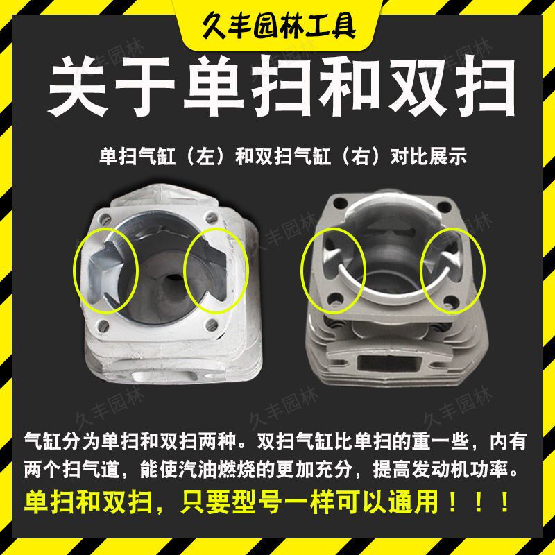 现货速发油锯气缸总成双扫58缸套总成52套缸缸头活塞全套配件大全