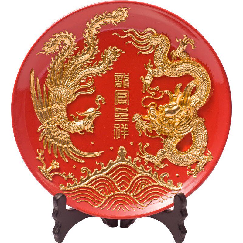 现货速发龙凤呈祥漆线雕客厅摆件实用结婚礼物送朋友闺蜜新婚礼品