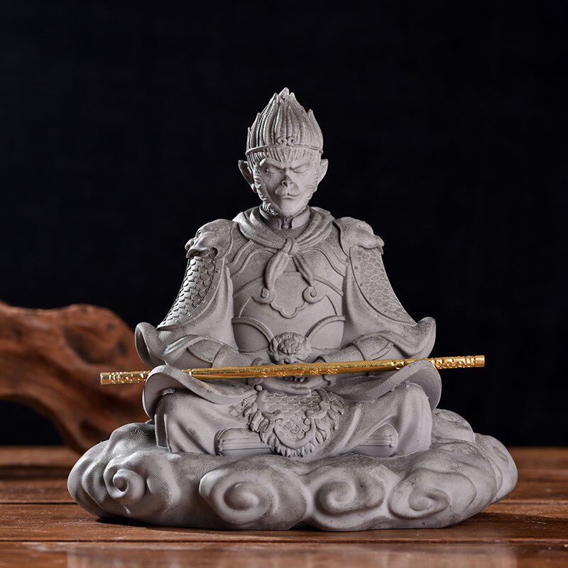 现货速发斗战圣佛齐天大圣摆件家居客厅茶宠盆景微景观假山鱼缸造