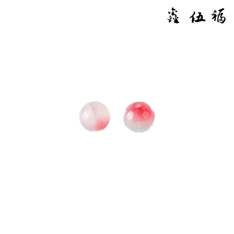 现货速发手串珠子散装菩提50颗10mm半糖双拼晕染玻璃琉璃散珠项链